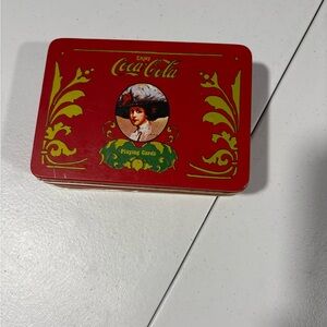 Coca-Cola vintage Tin Box with playing cards